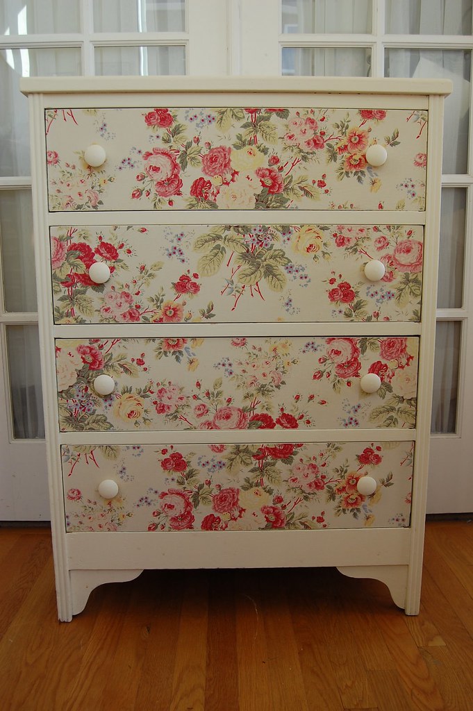Fabric covered dresser You can see a tutorial for this pro… Flickr