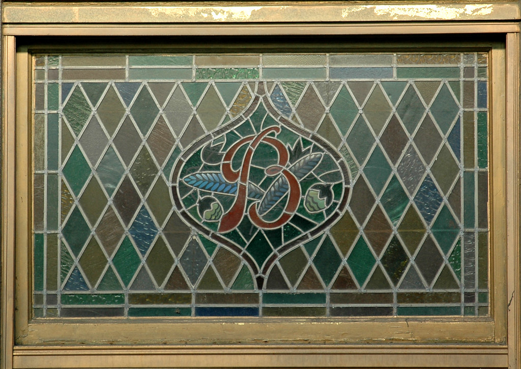 Stained Glass B Stained glass window of the Berghoff Resta… Flickr