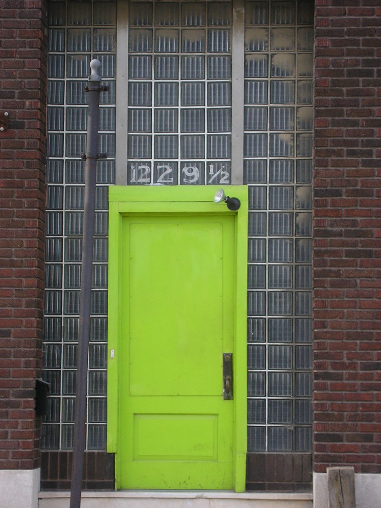 Lime Green Door (and a Half) starpuncher Flickr