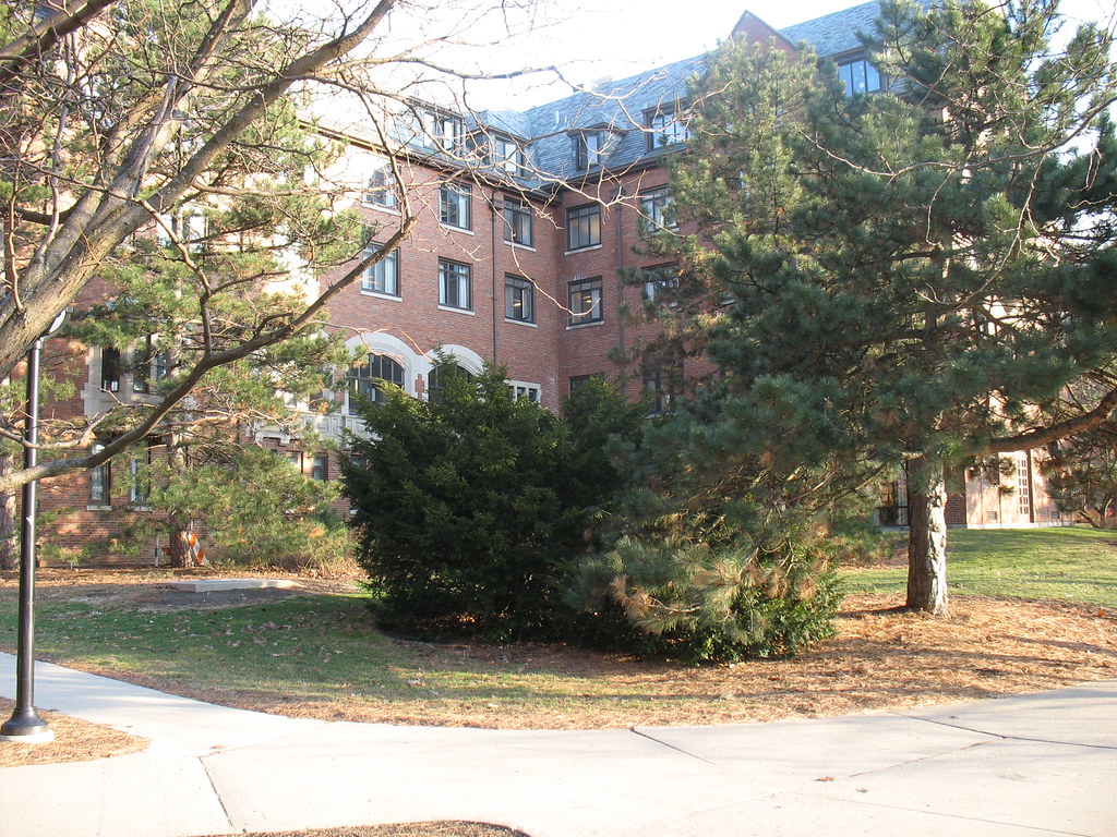 Mosher Jordan Hall My room is behind the bush. David Betts Flickr