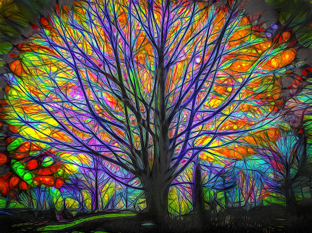 Digital Stained Glass Tree a photo on Flickriver