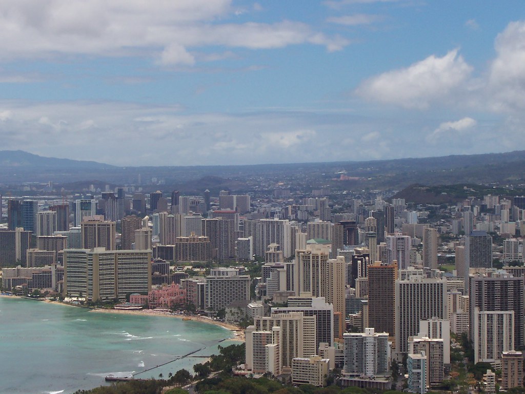 Aerial view of Waikiki beach all of the hotels on Waikiki … Flickr