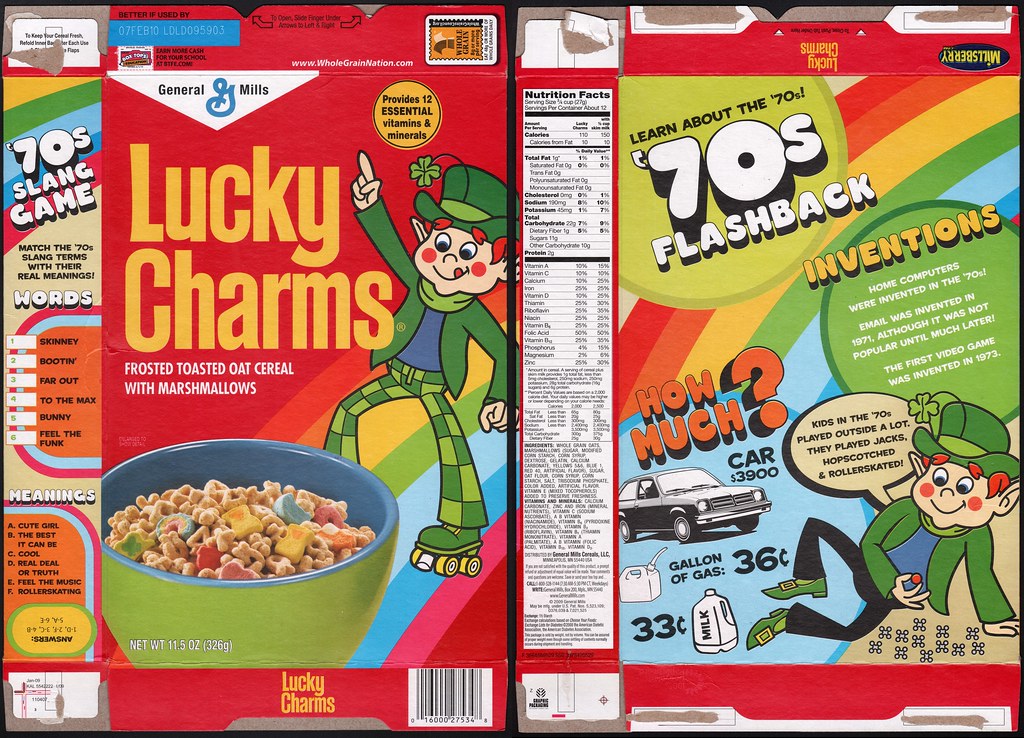 General Mills Lucky Charms cereal box Safeway retro ed… Flickr