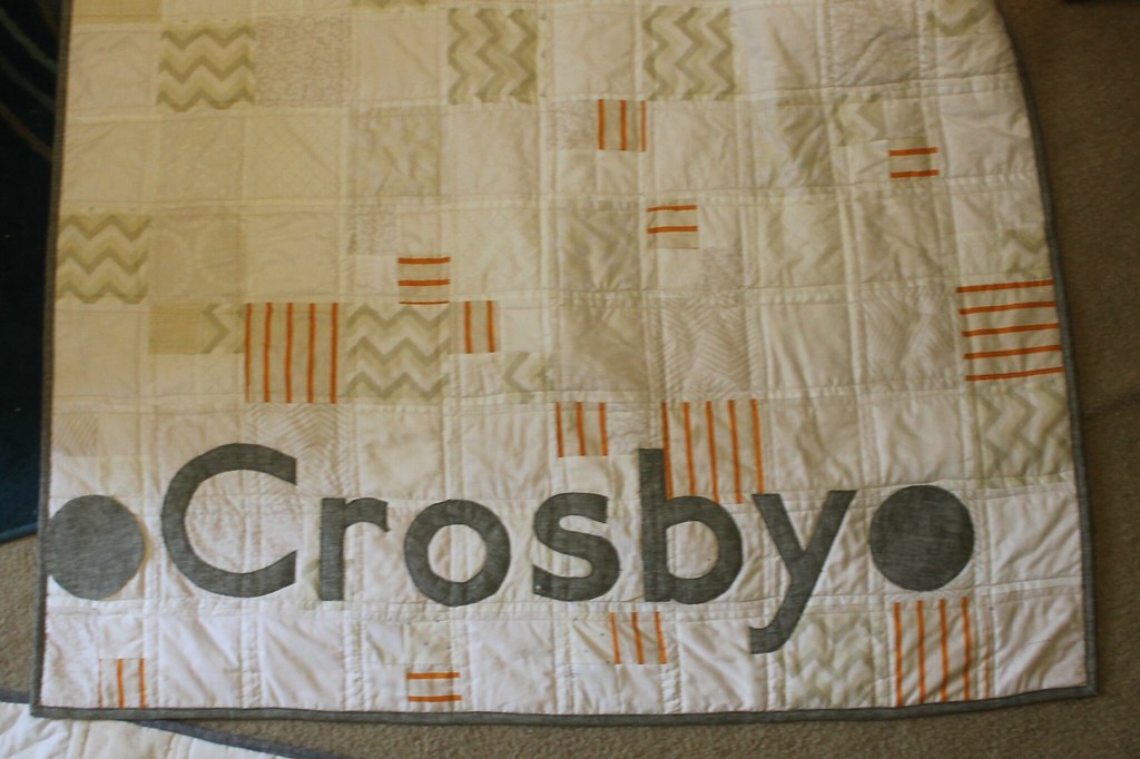Baby Name Quilt Neutrals and Linen DanaKWaterPenny Flickr