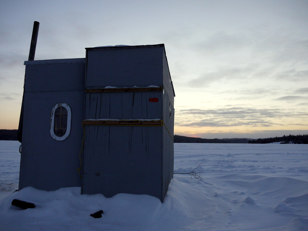 Ice Fishing Hut and Sunset Whitney, Ontario Algonquin Pa… Flickr