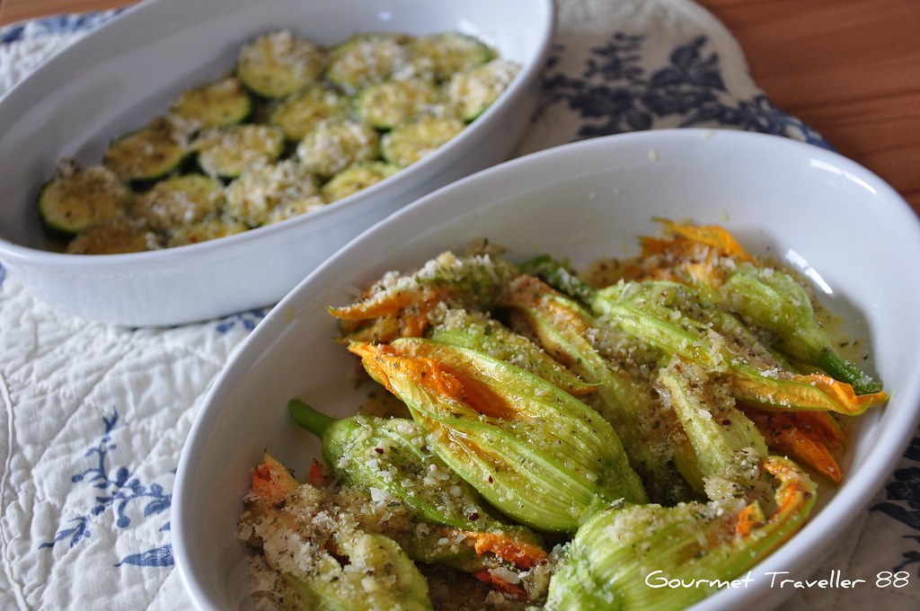 Baked Zucchini and flowers For recipe gourmettraveller88.… Flickr