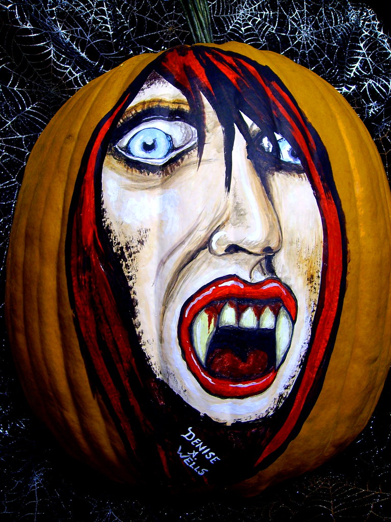 Vampire Lady pumpkin painting by Denise A. Wells A Vampire… Flickr