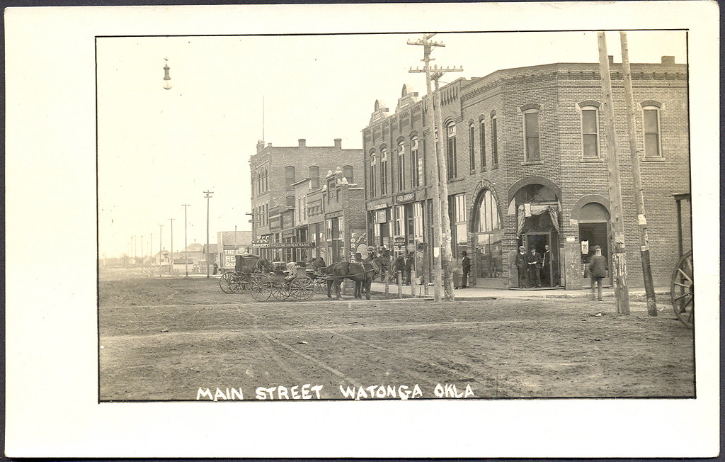 Watonga OK 1908 Downtown Main Street View Wagons Businesse… Flickr