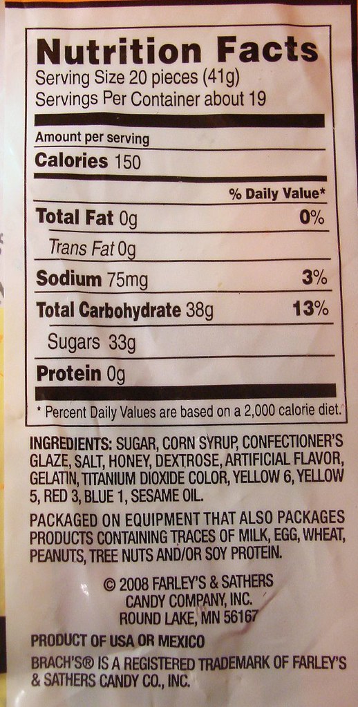 Candy Corn Nutrition Facts From Farley's Candy Corn Flickr