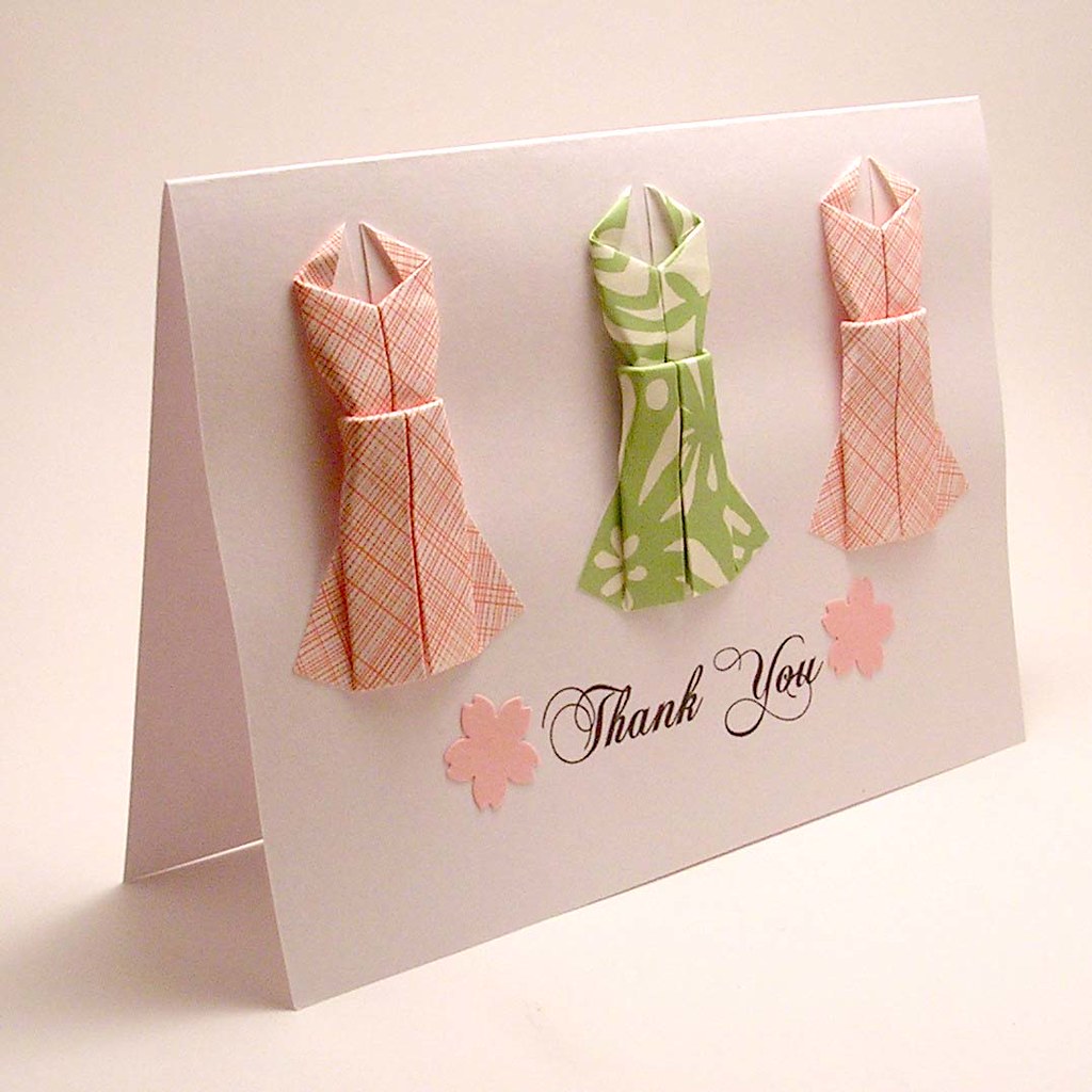 Origami Dress Thank You card kittykatkards Flickr