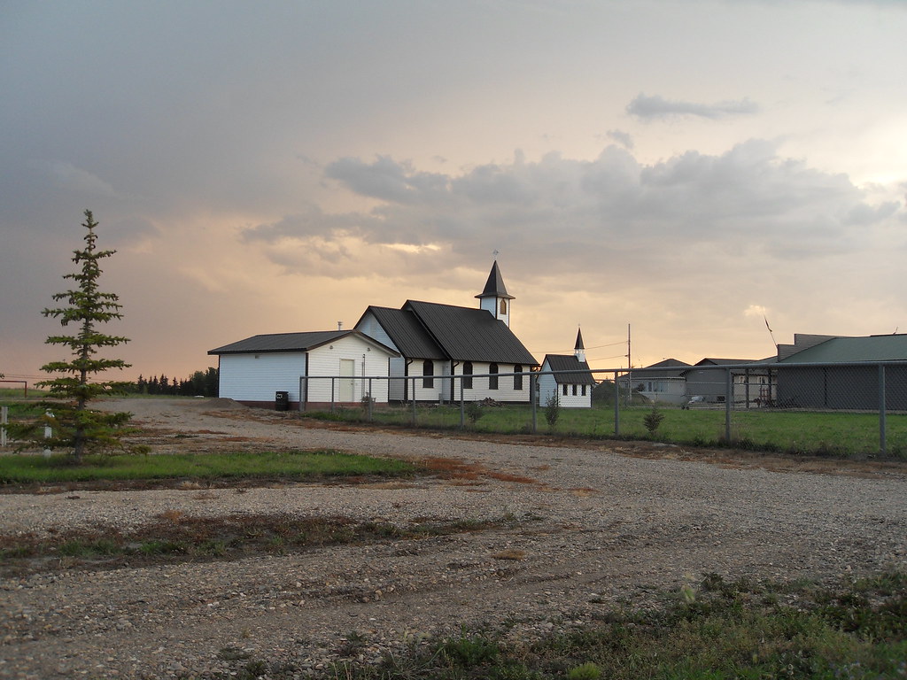 Church against sunset and clouds, Neilburg, Saskatchewan, … Flickr