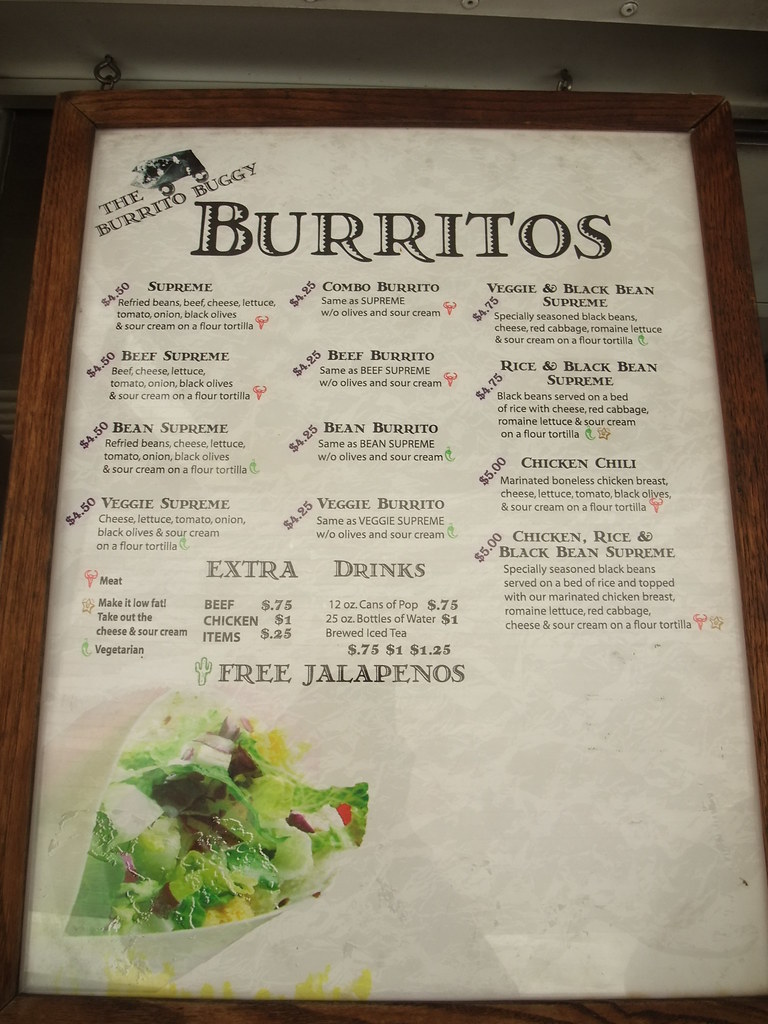 Burrito Buggy Burrito Menu Becke Jones Flickr