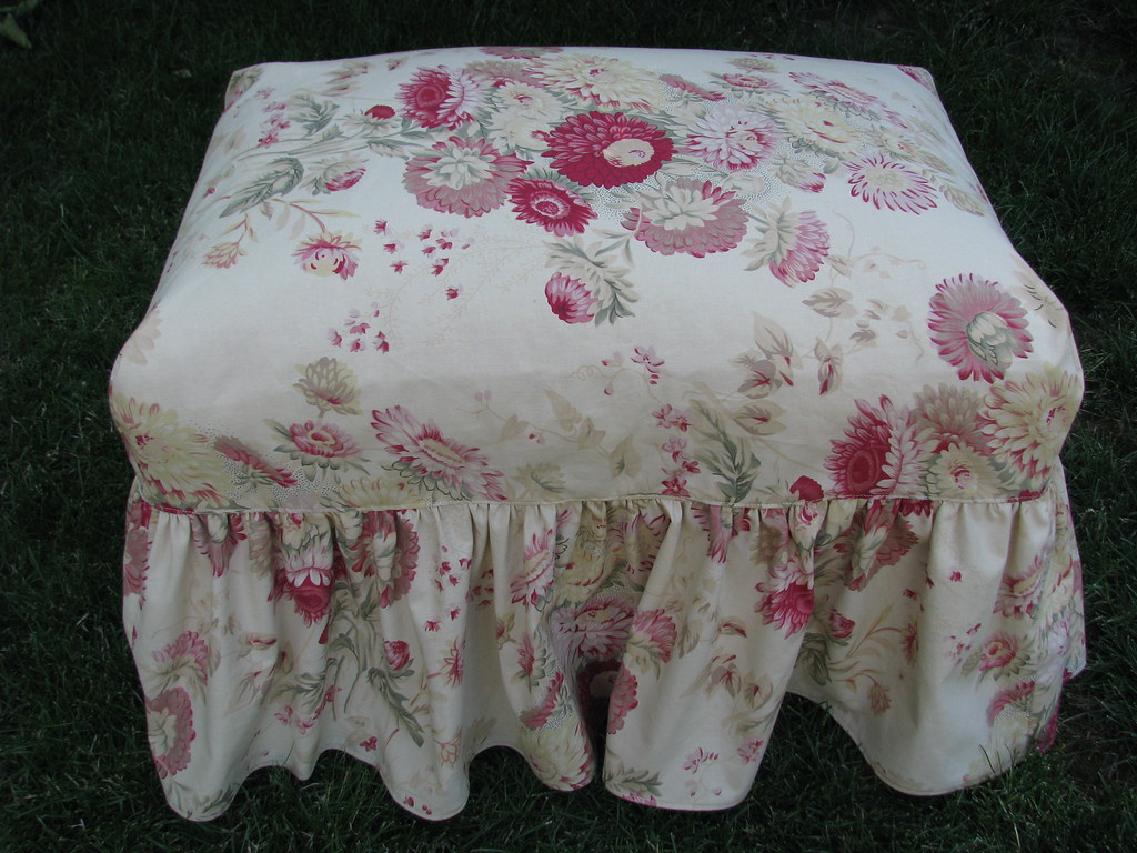 my creations I made a slipcover for a footstool, I love th… Flickr