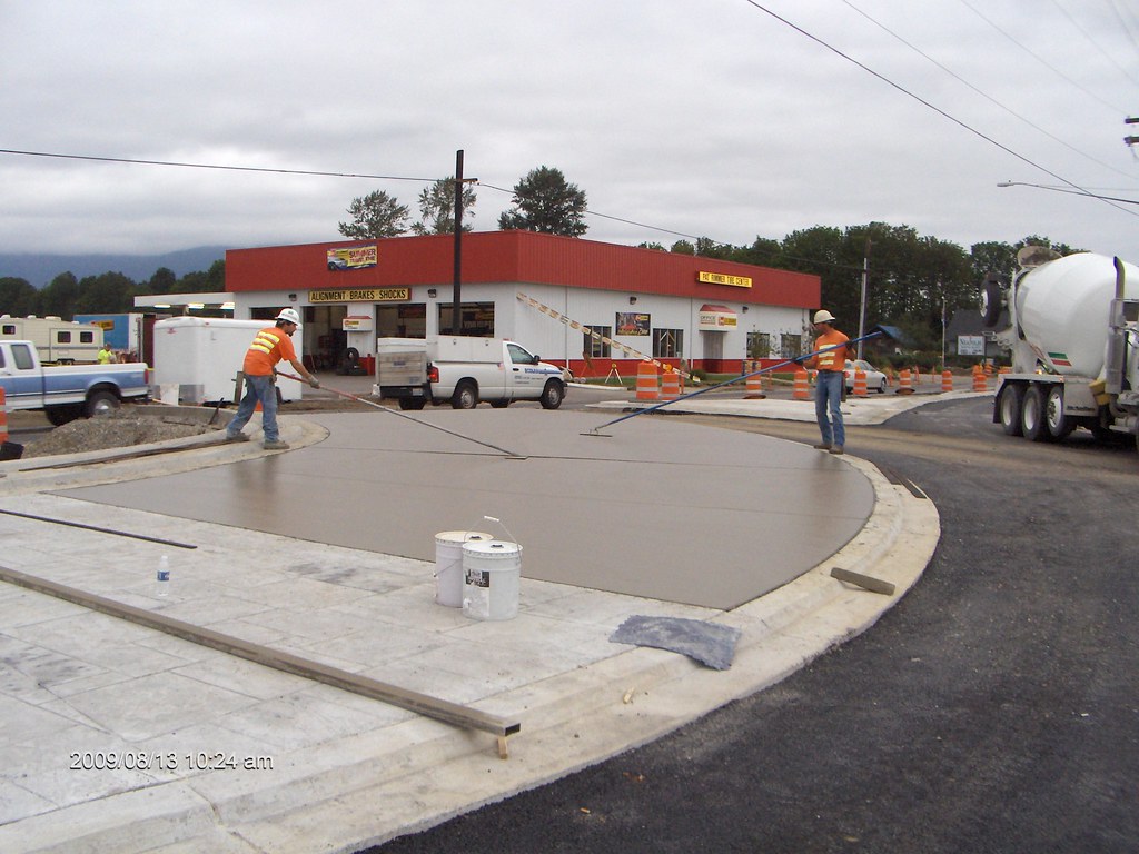 Pouring the concrete truck apron Crews are smoothing fresh… Flickr