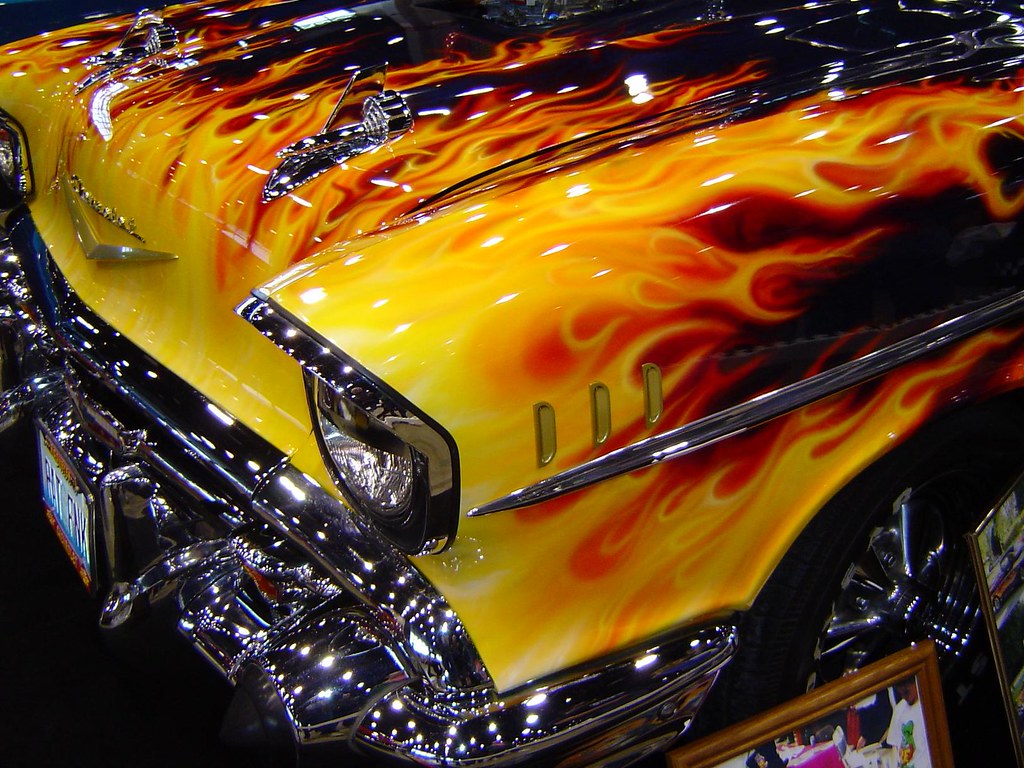 1957 Chevy Flame Job Flame paint job on a 1957 Chevy. Take… Flickr