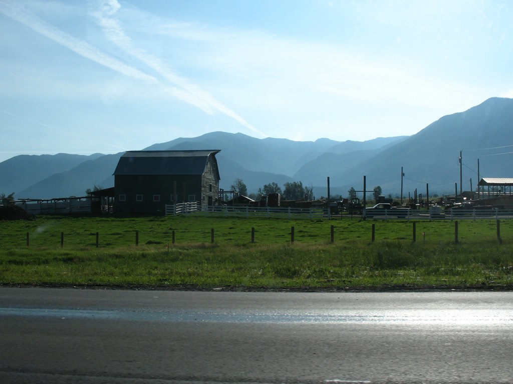 Farm in front of the Mission Mountains in Ronan, Montana Flickr