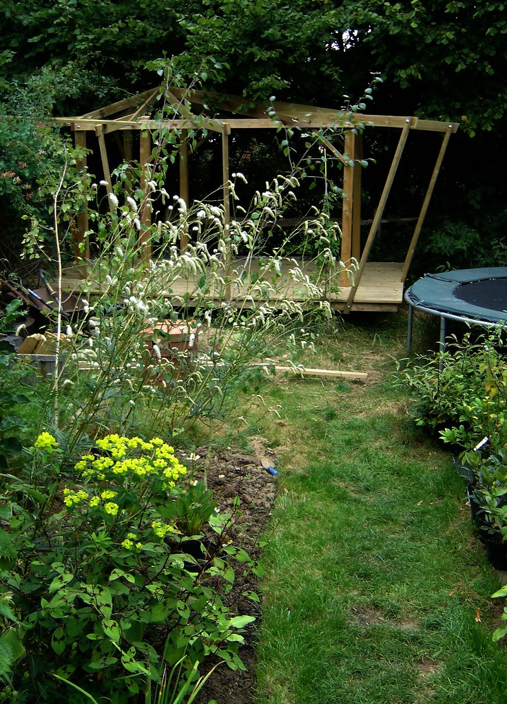 Summer house The summer house now with it's roof frame com… Flickr