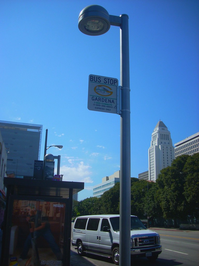Gardena bus stop sign, downtown L.A. Gardena Municipal Busâ€¦ Flickr