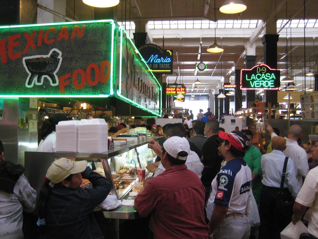 Mexican stand at the Grand Central Market Mexican food sta… Flickr
