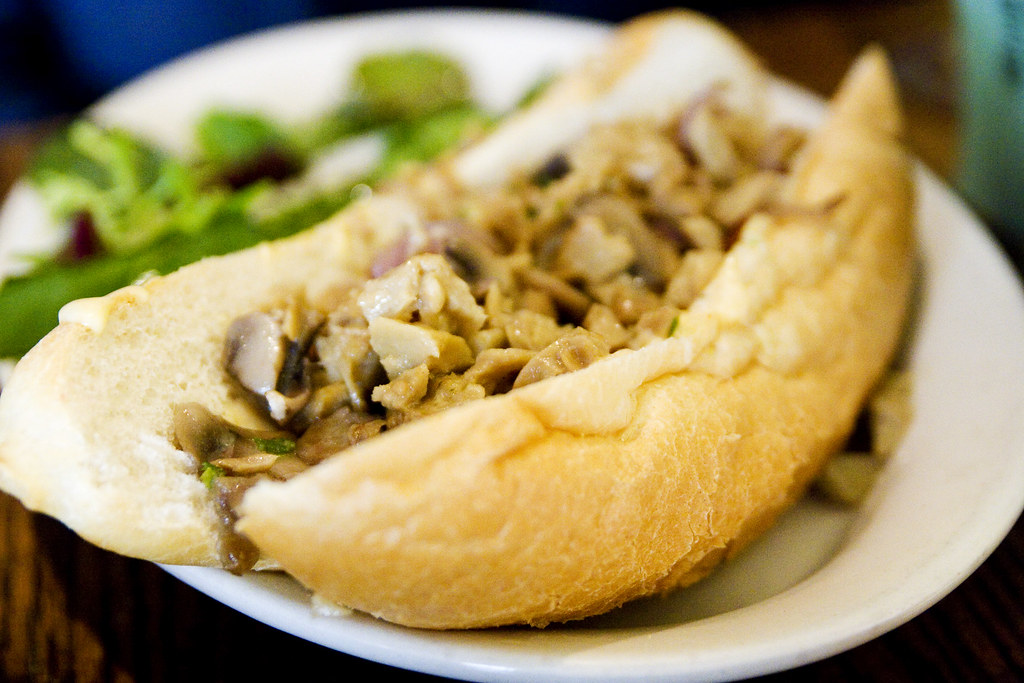 Seitan Cheese Steak Monk's Cafe vegetarian sandwich. seita… Flickr