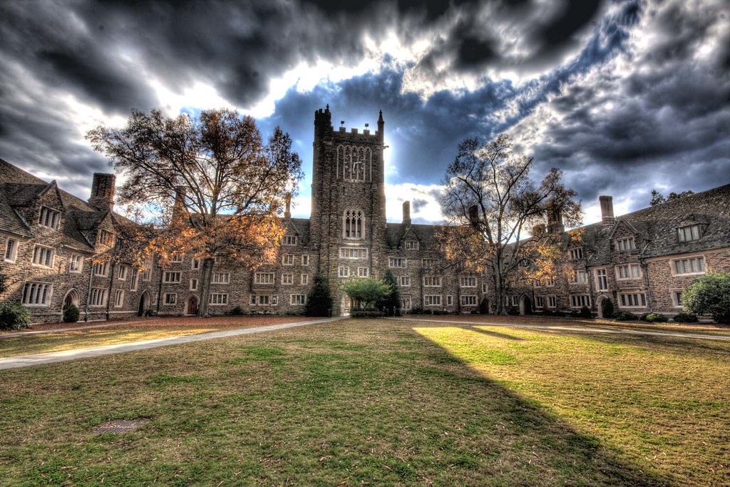 Duke photomatix Crowell Quad Clocktower, main re… Flickr
