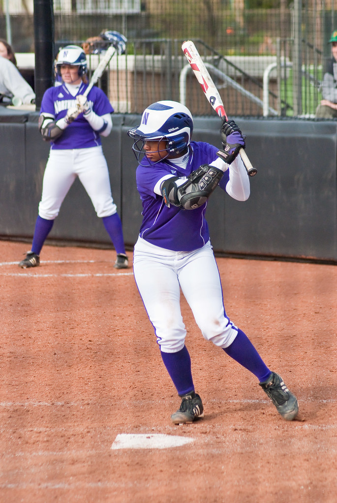 DePaul at Northwestern Softball Robin Thompson slapping Flickr