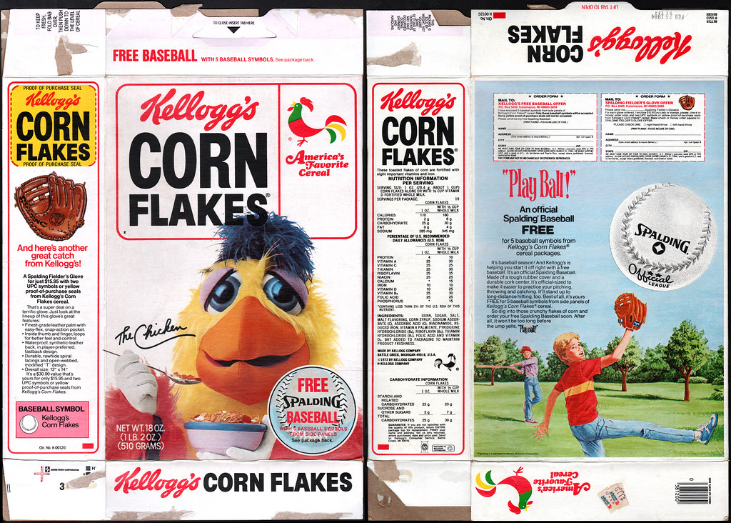 Kelloggs Corn Flakes cereal box San Diego Chicken Free… Flickr