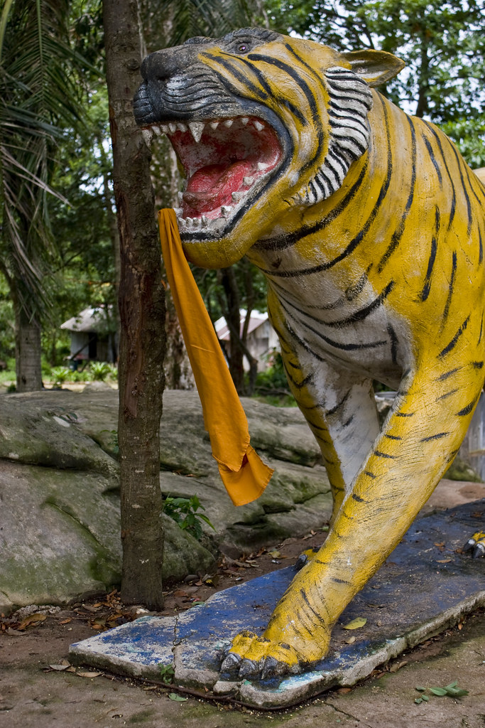 Tiger statue at Wat Krom (Wat Utynieng) Tiger statue at Wa… Flickr