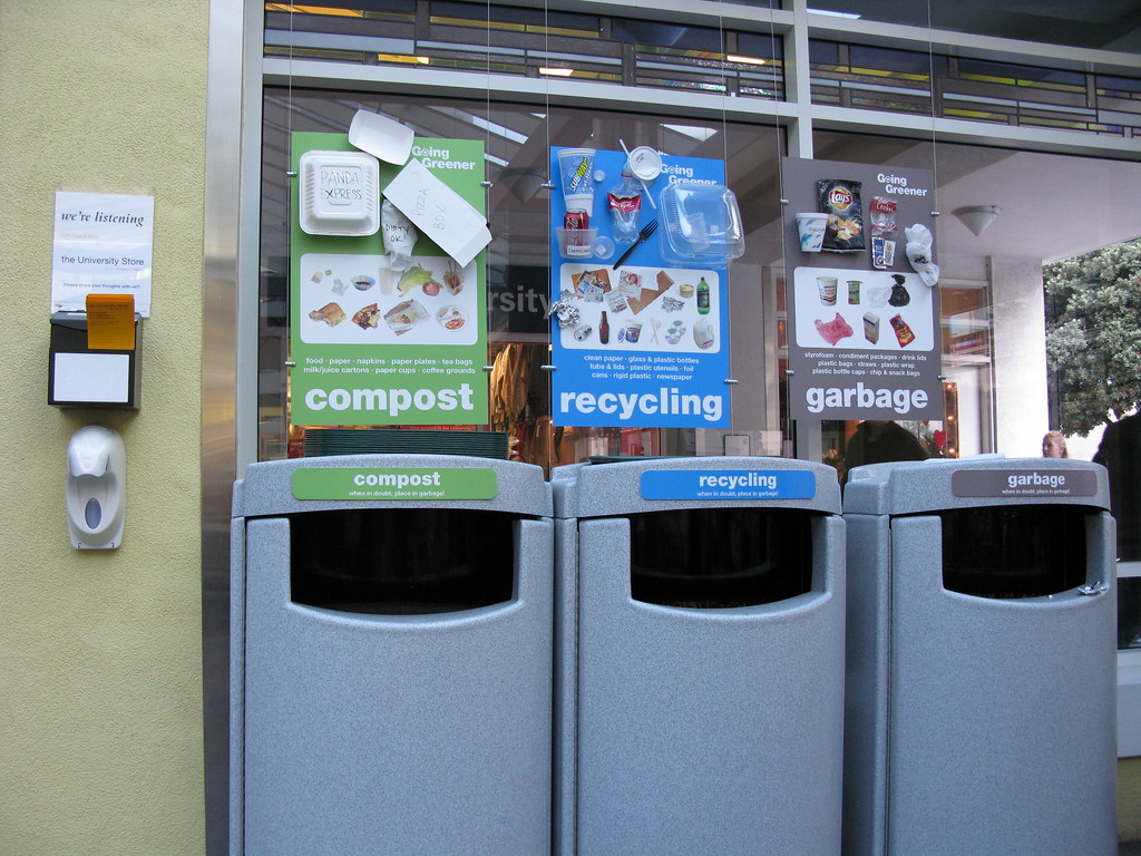 Millberry Union compost, recycling, and trash bins Flickr