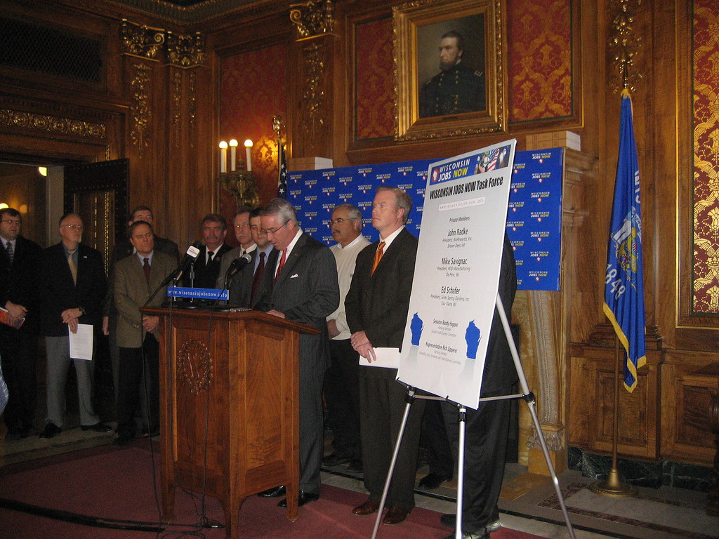 Sen. Randy Hopper at Wisconsin Jobs NOW press conference Flickr