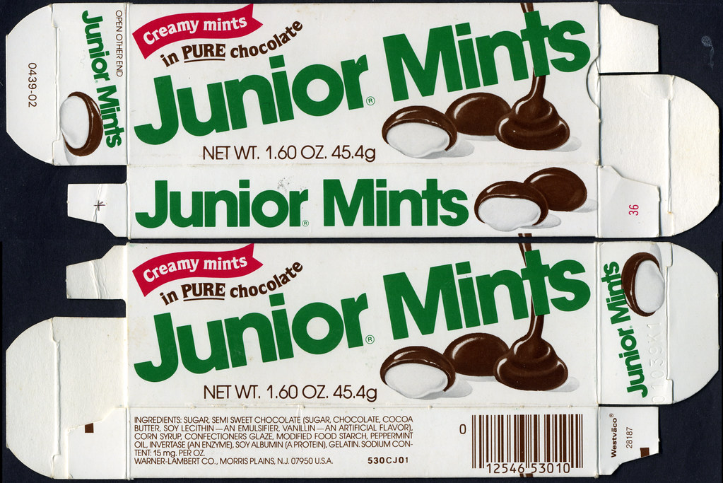 Junior Mints candy box Late 1980's Having recently poste… Flickr