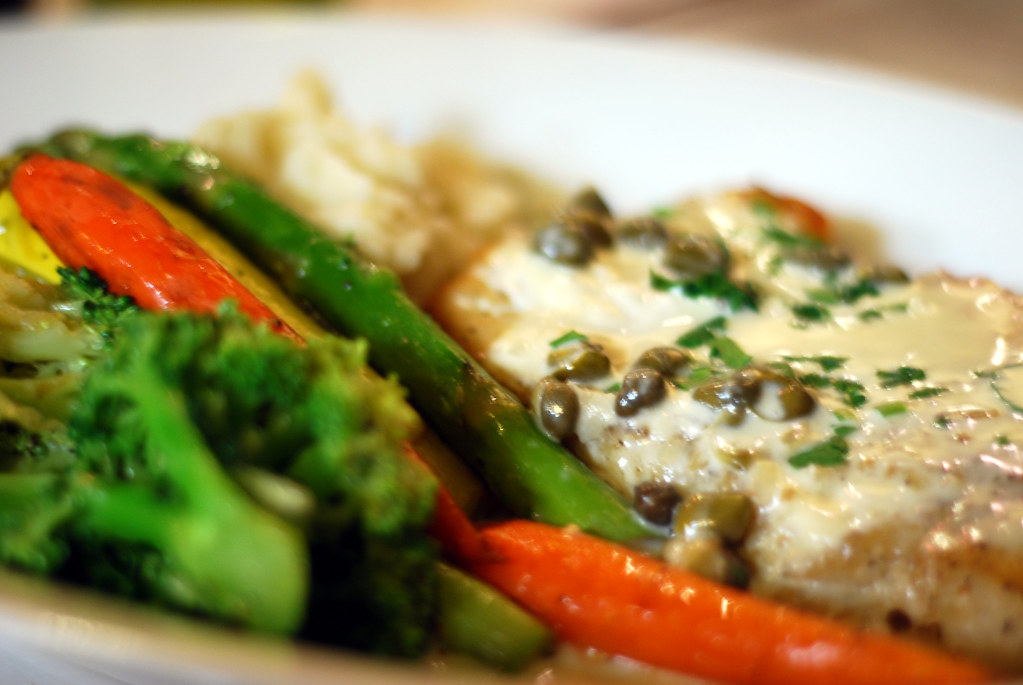 Sea Bass with capers in a white wine sauce This was my din… Flickr