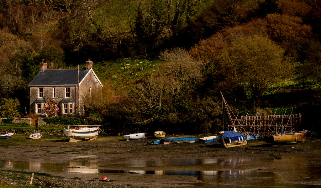 Cottage Coombe Kea Nr Truro at low tide Gurt Hackenbacha Flickr