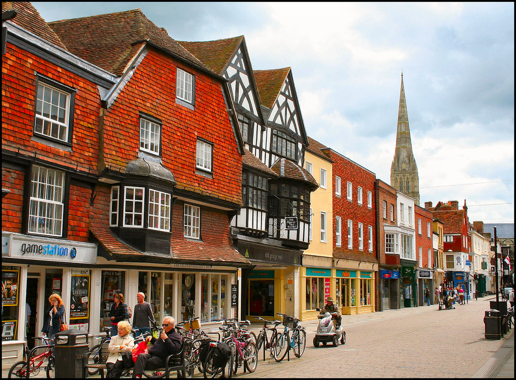 High Street Salisbury General view of the High Street in … Flickr