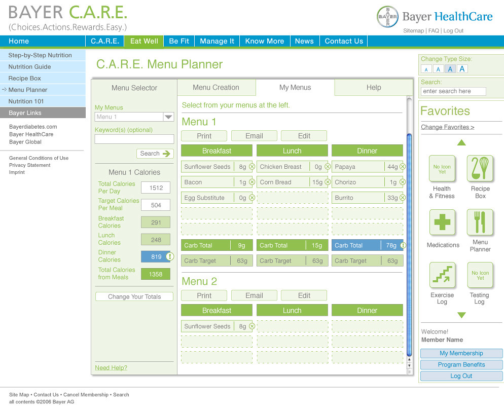 Bayer Easy Care Online diabetes management site for Bayer.… Flickr