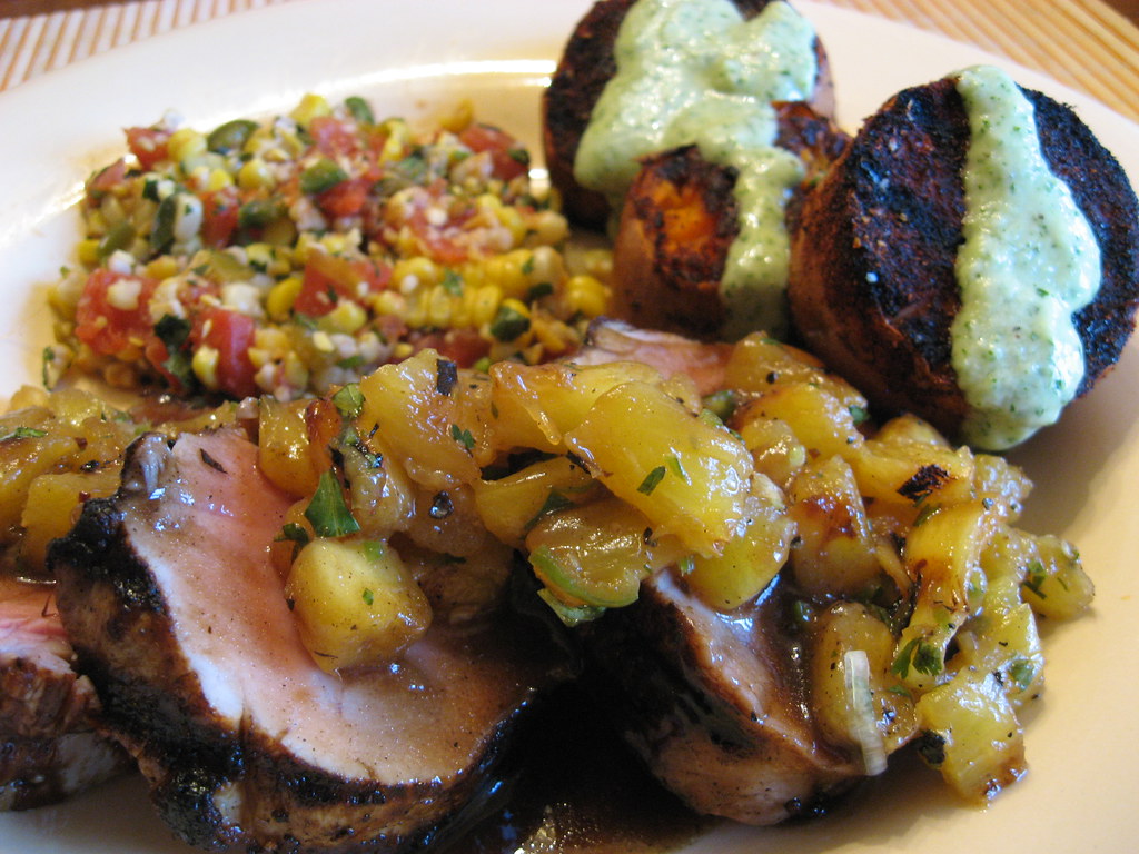 Daddy's Birthday Dinner Rum Glazed Pork Tenderloin with Gr… Flickr