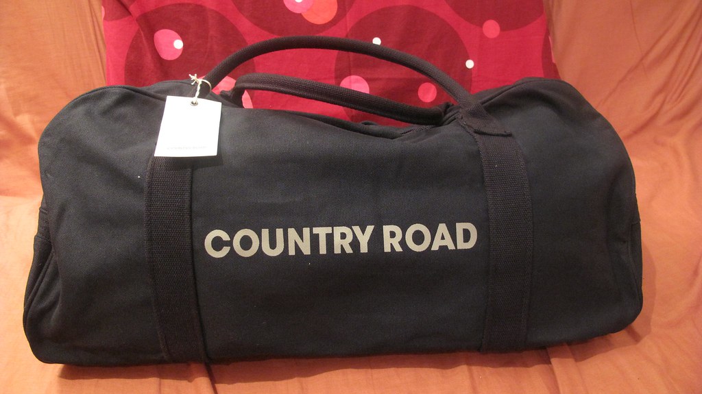 *COUNTRY ROAD Tote Bag* Black Canvas Logo Buy it now for … Flickr