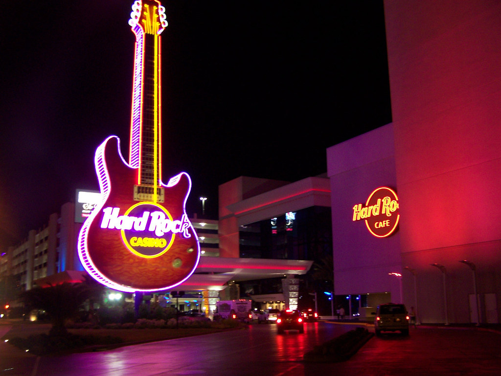 Hard Rock Biloxi Awash in Neon one June, 2009 Evening Flickr