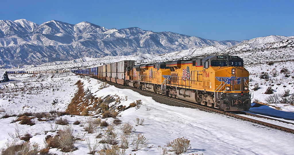 Snowbound through Cajon Pass A northbound Union Pacific st… Flickr
