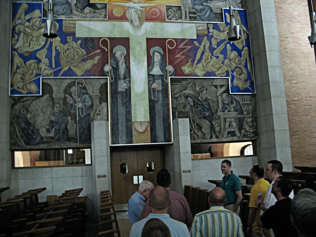 Tour in abbey choir St. Benedict's Abbey, Atchison, Kansas… Randy