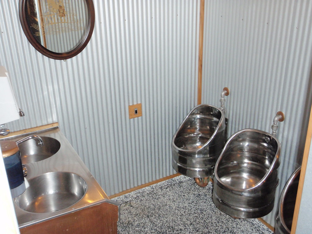Beer keg urinals At the Montieth's brewery in Greymouth. Darren