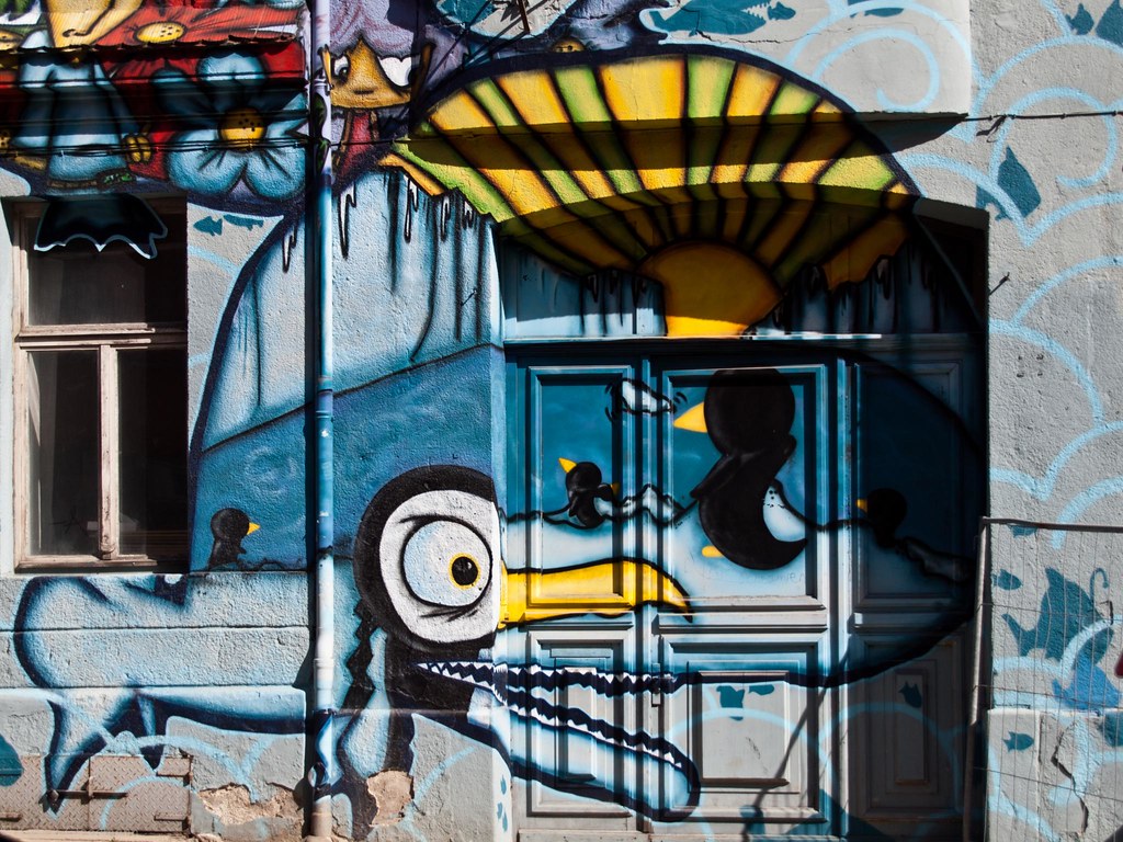 Street art Fantastic street art on a house in Schwerin. Yo… Flickr