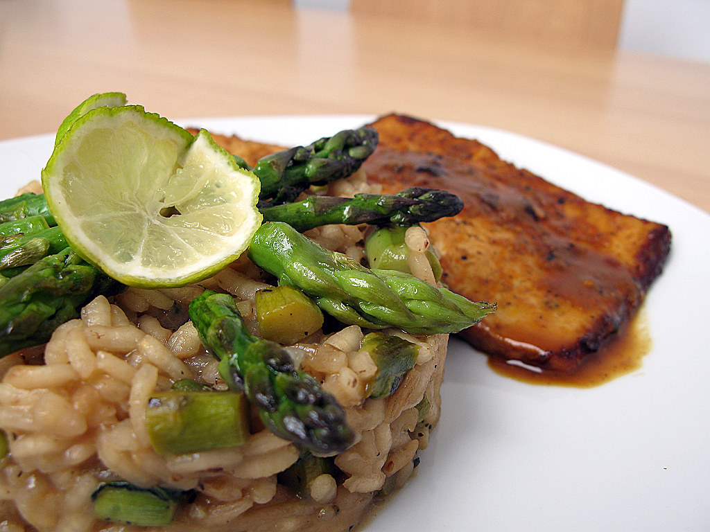 asparagus lemongrass risotto, tangerine baked tofu risot… Flickr