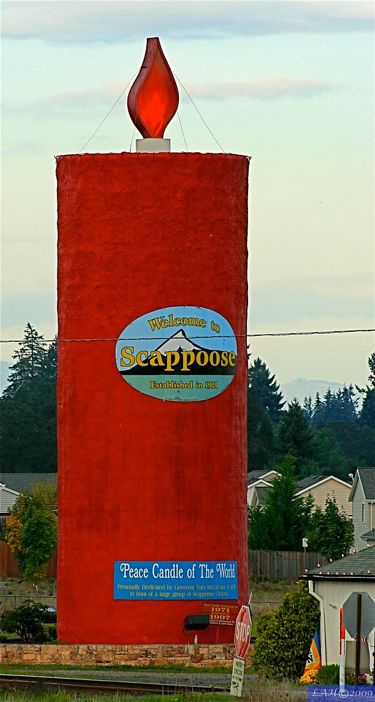 Peace Candle Scappoose peace candle silo. Laura Lobby