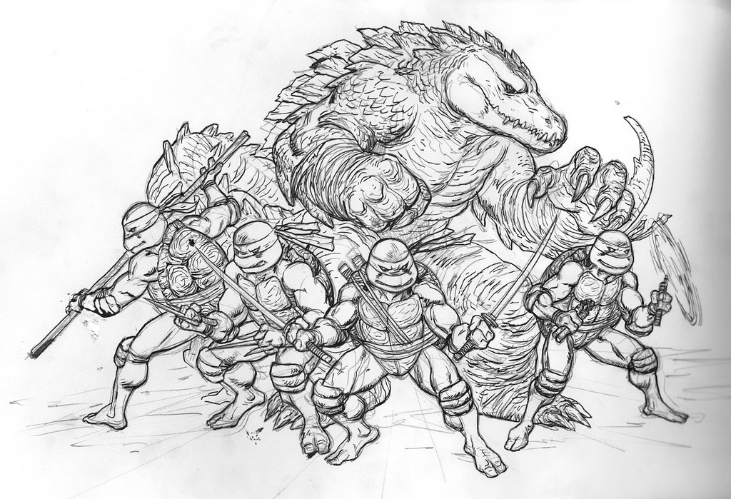 Leatherhead & TMNT .. commision // inks 1 [[ The art by Pa… Flickr