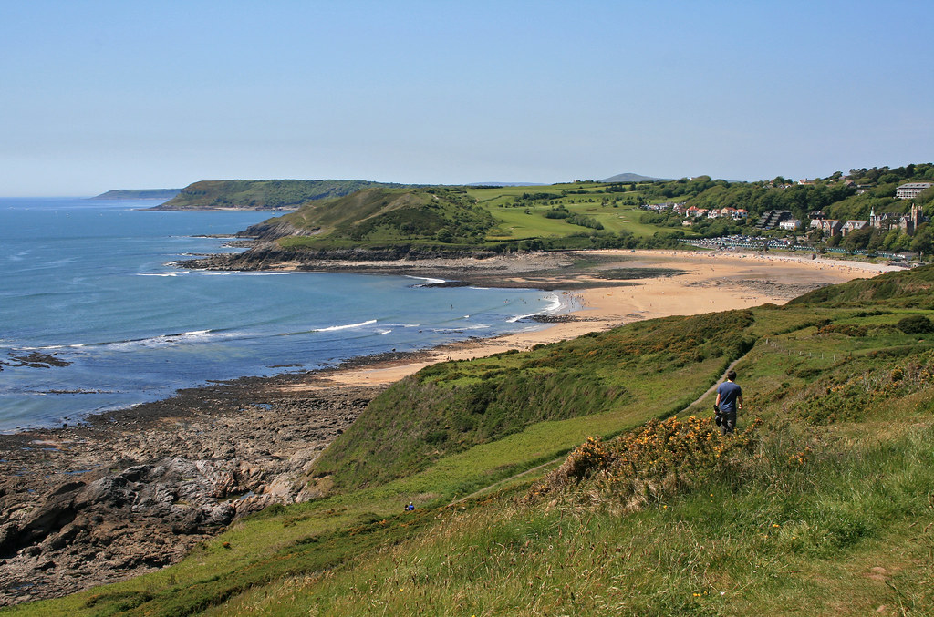Walking from Mumbles towards Langland Bay Visit Swansea Bay, Mumbles