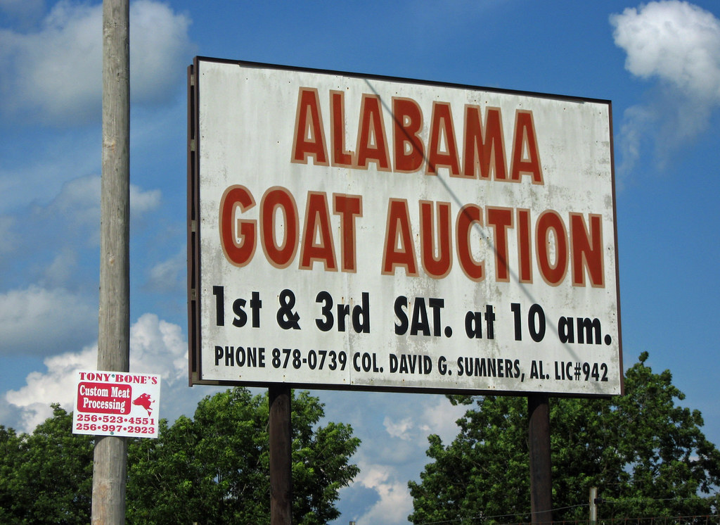Alabama Goat Auction sign 02 Lawrence G. Miller Flickr