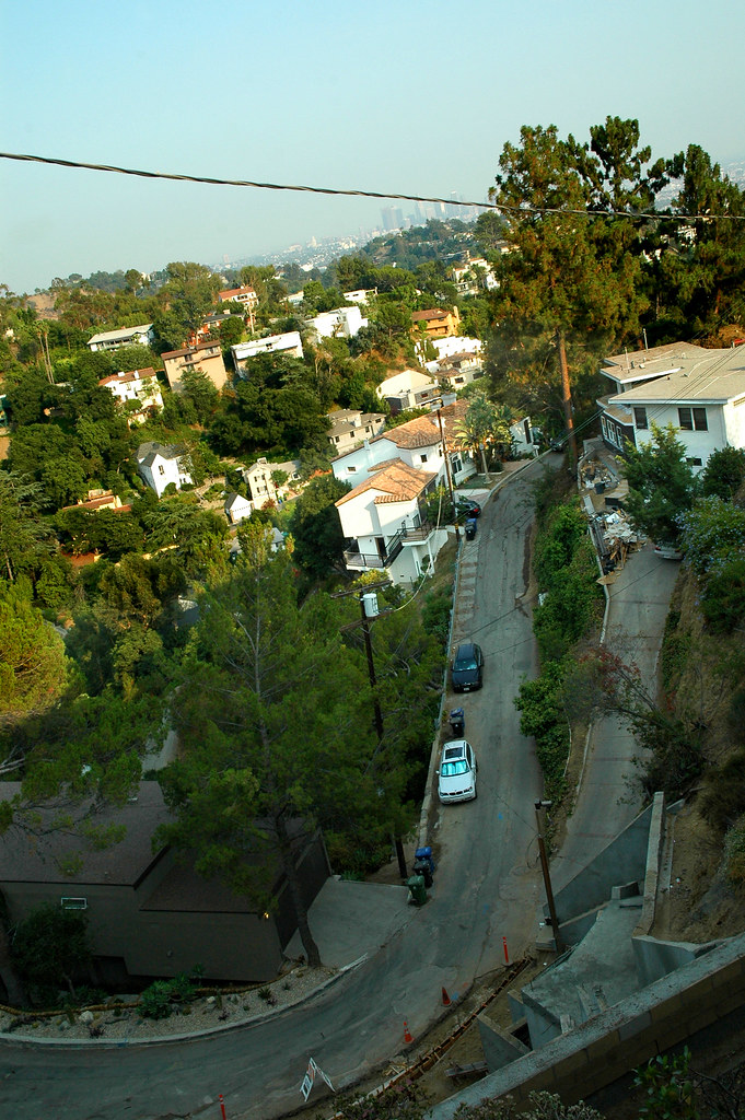 Hollywood Hills Downward Downtown in the distance. Flickr