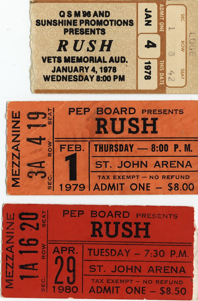 Rush Ticket stubs 197880 Rush Columbus Ohio 197880 Flickr