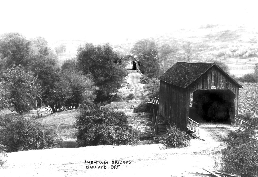 Twin Covered Bridges at Oakland Oregon Early day picture o… Flickr